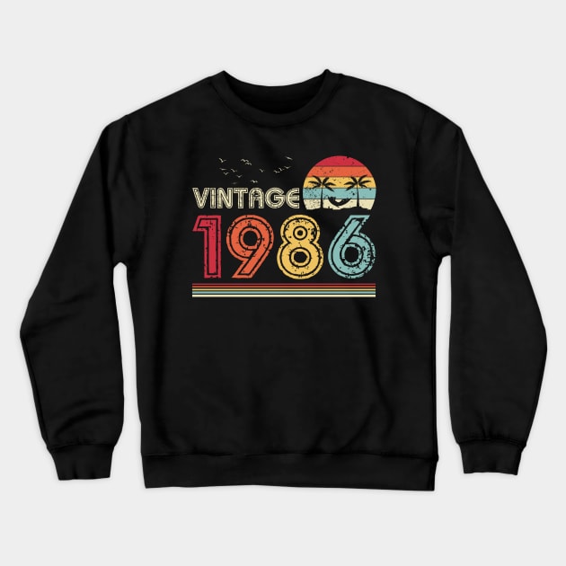 Vintage 1986 Limited Edition 35th Birthday Gift 35 Years Old Crewneck Sweatshirt by Penda